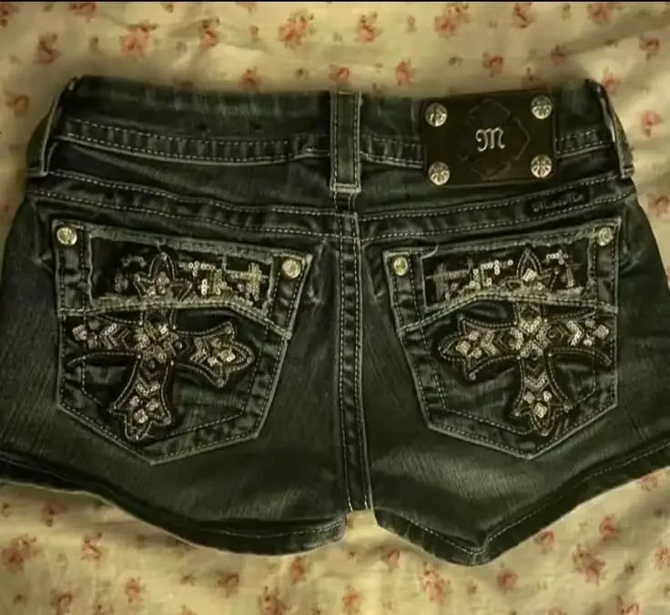 Goth Low Waist Mini Shorts