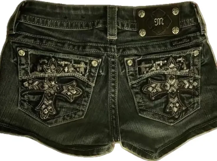 Goth Low Waist Mini Shorts