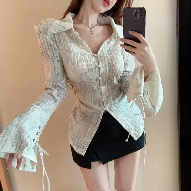 French Style Flare Sleeve Shirts
