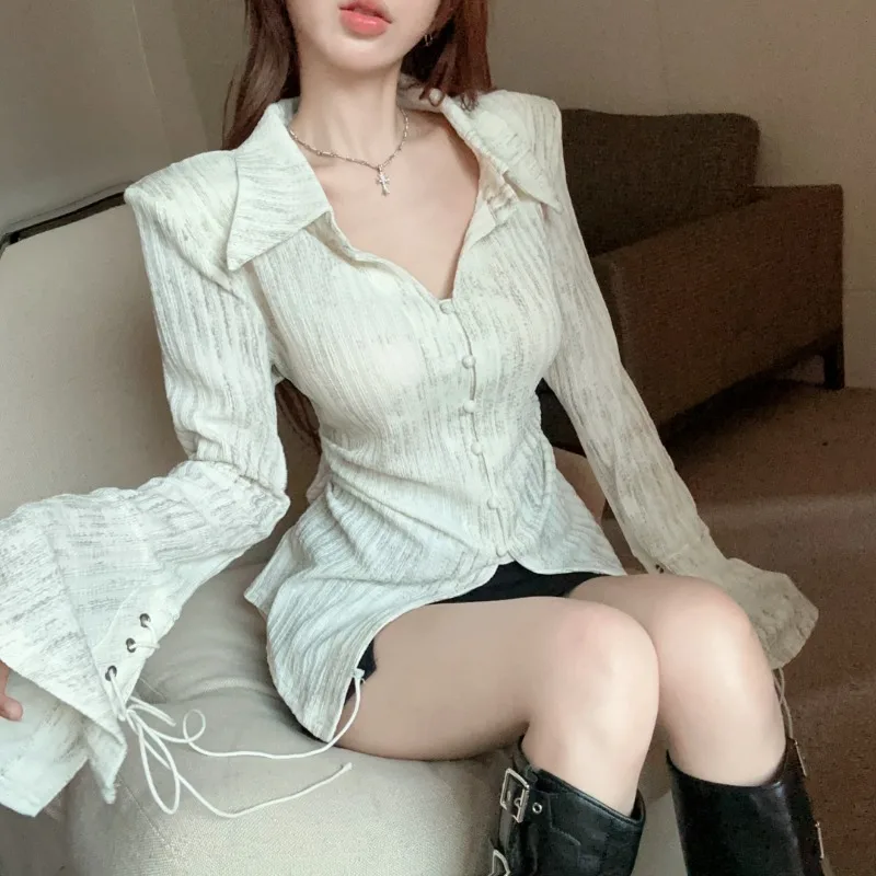 French Style Flare Sleeve Shirts