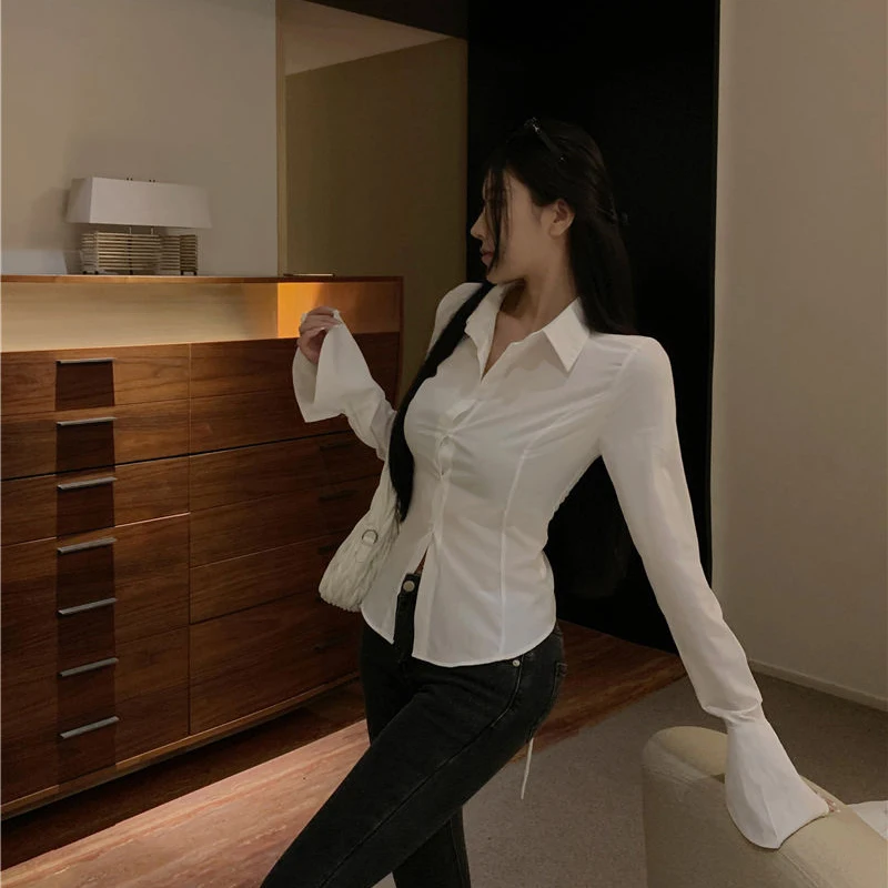 Bandage Flared Sleeve Blouse