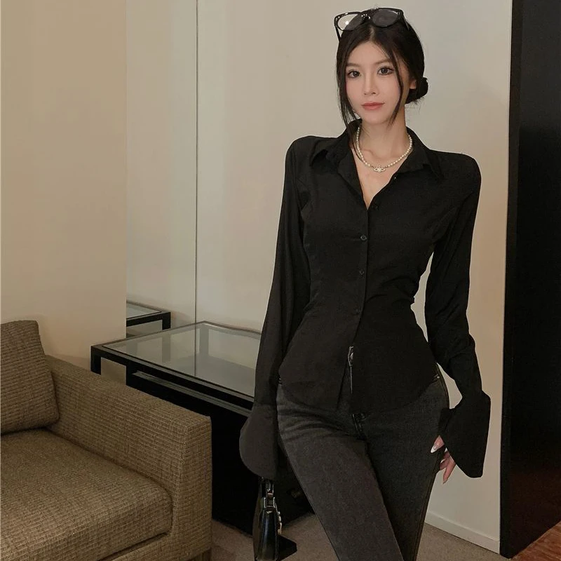 Bandage Flared Sleeve Blouse