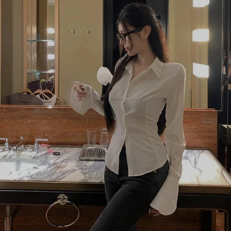 Bandage Flared Sleeve Blouse