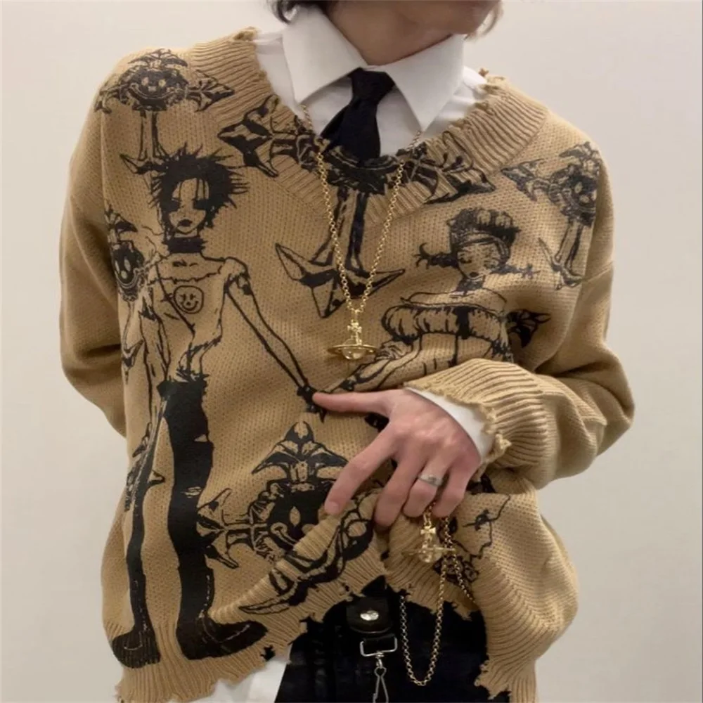 Dark Retro Knitted Sweater