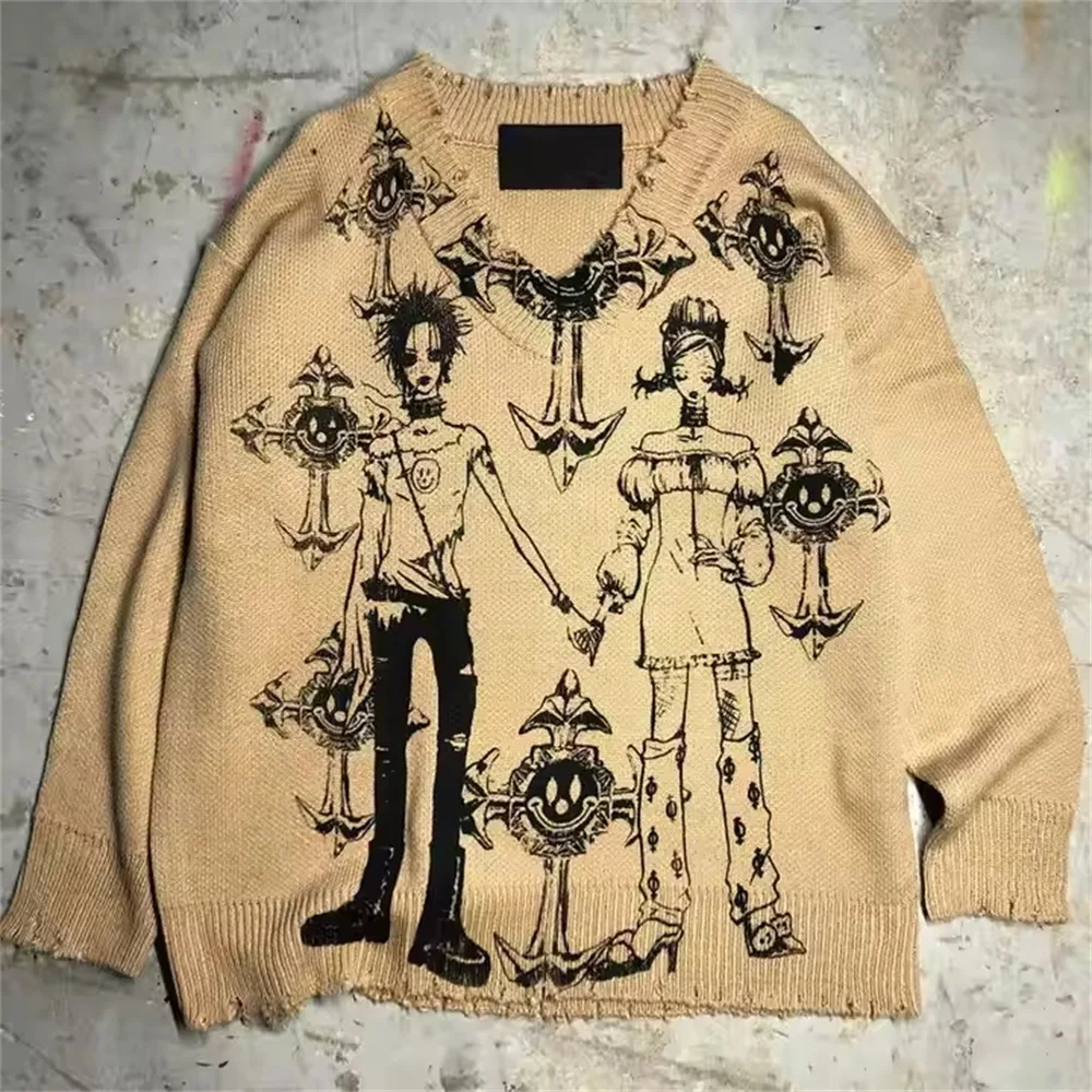 Dark Retro Knitted Sweater