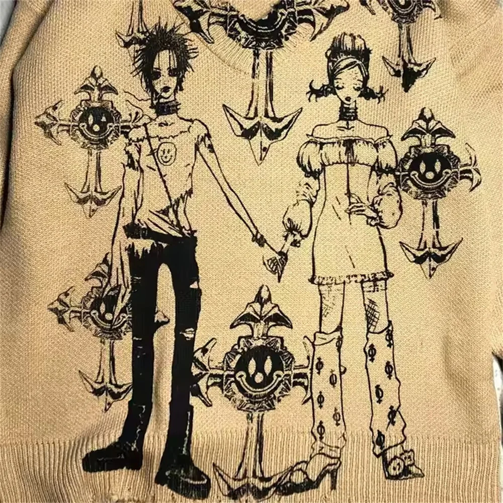 Dark Retro Knitted Sweater