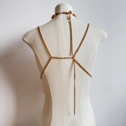 Chain Beading Jewelry Vest Hollow Out Top