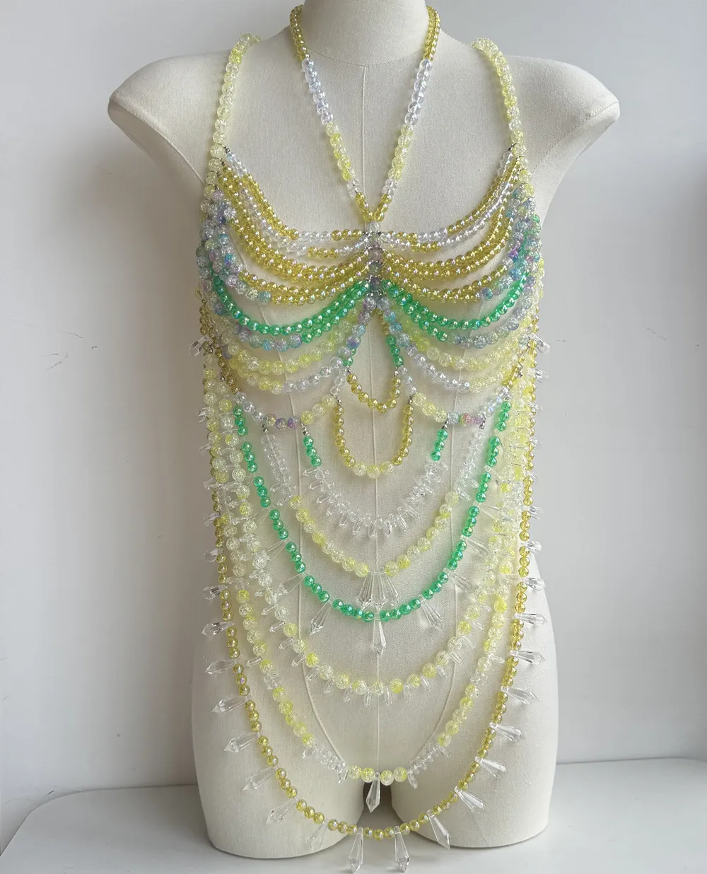 Chain Beading Jewelry Vest Hollow Out Top