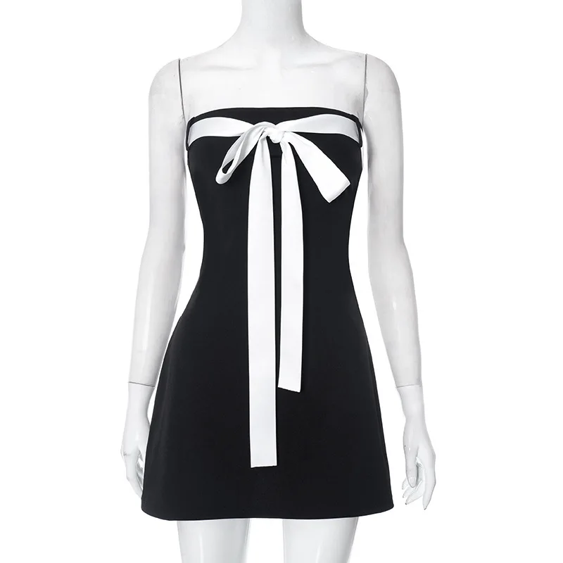 BlackBowKnot Tube Top Dress