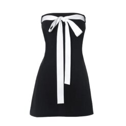 BlackBowKnot Tube Top Dress