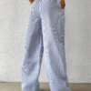 Casual Striped Woven Wide Leg Pants