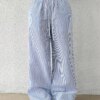 Casual Striped Woven Wide Leg Pants