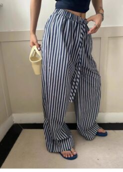 Stripes Straight Leg Casual Pants