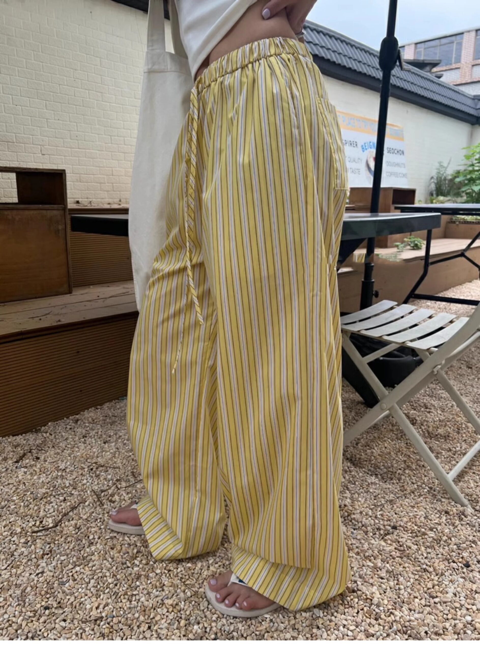 Stripes Straight Leg Casual Pants