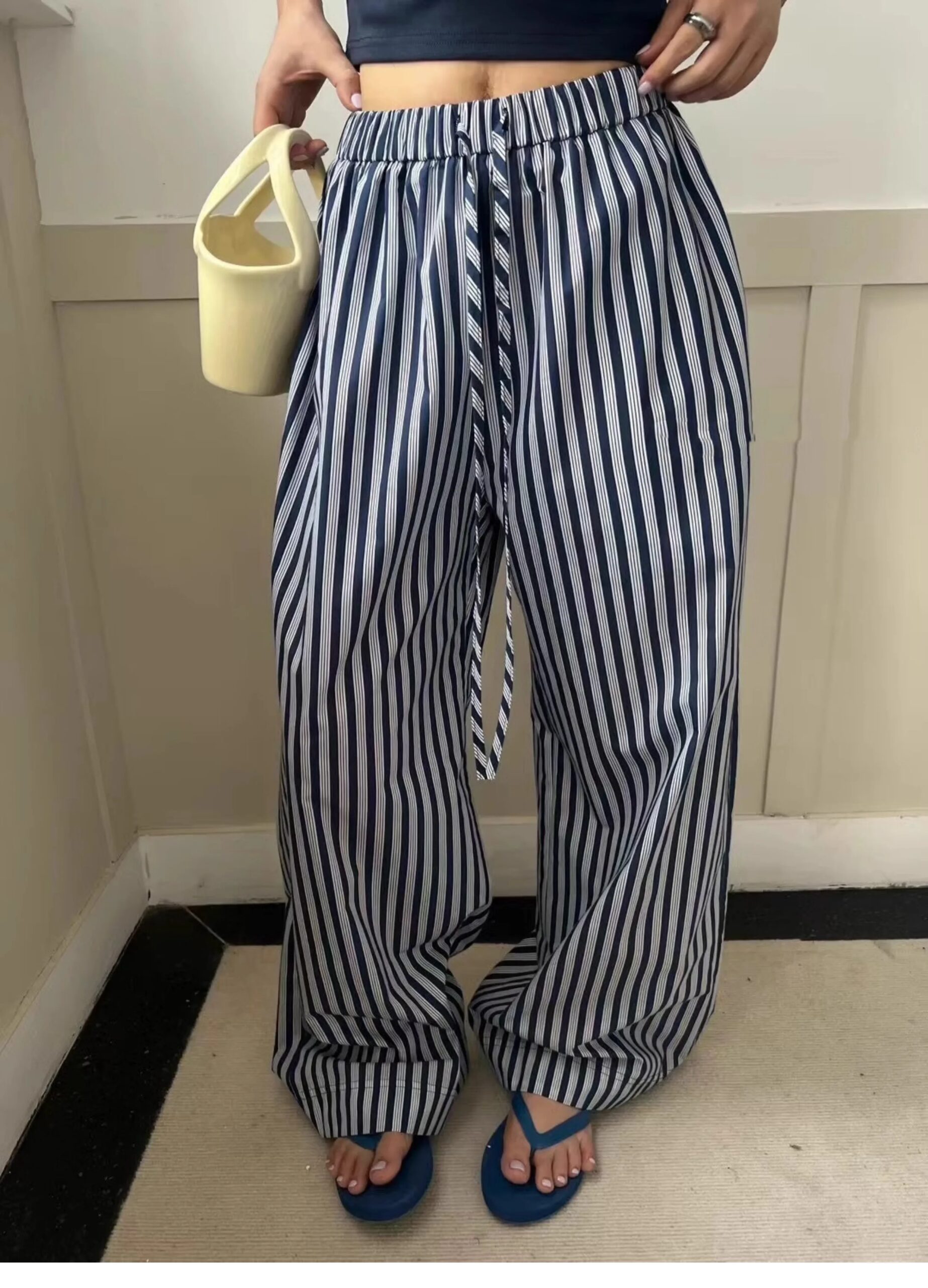 Stripes Straight Leg Casual Pants