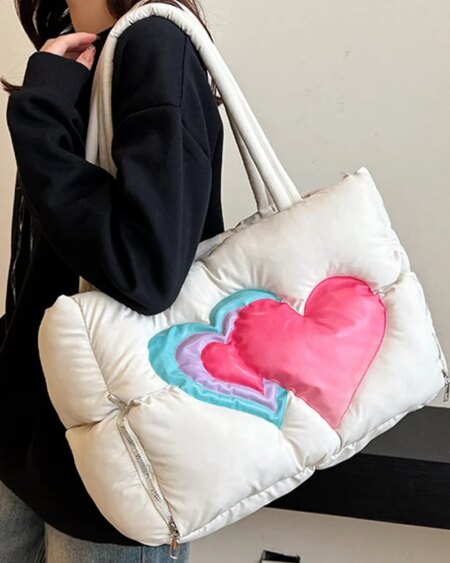 Heart Puffer Handbag