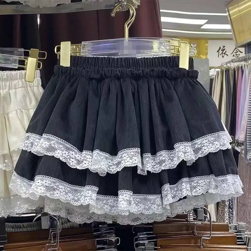 Y2k Cute Ruffled Plaid Skirt