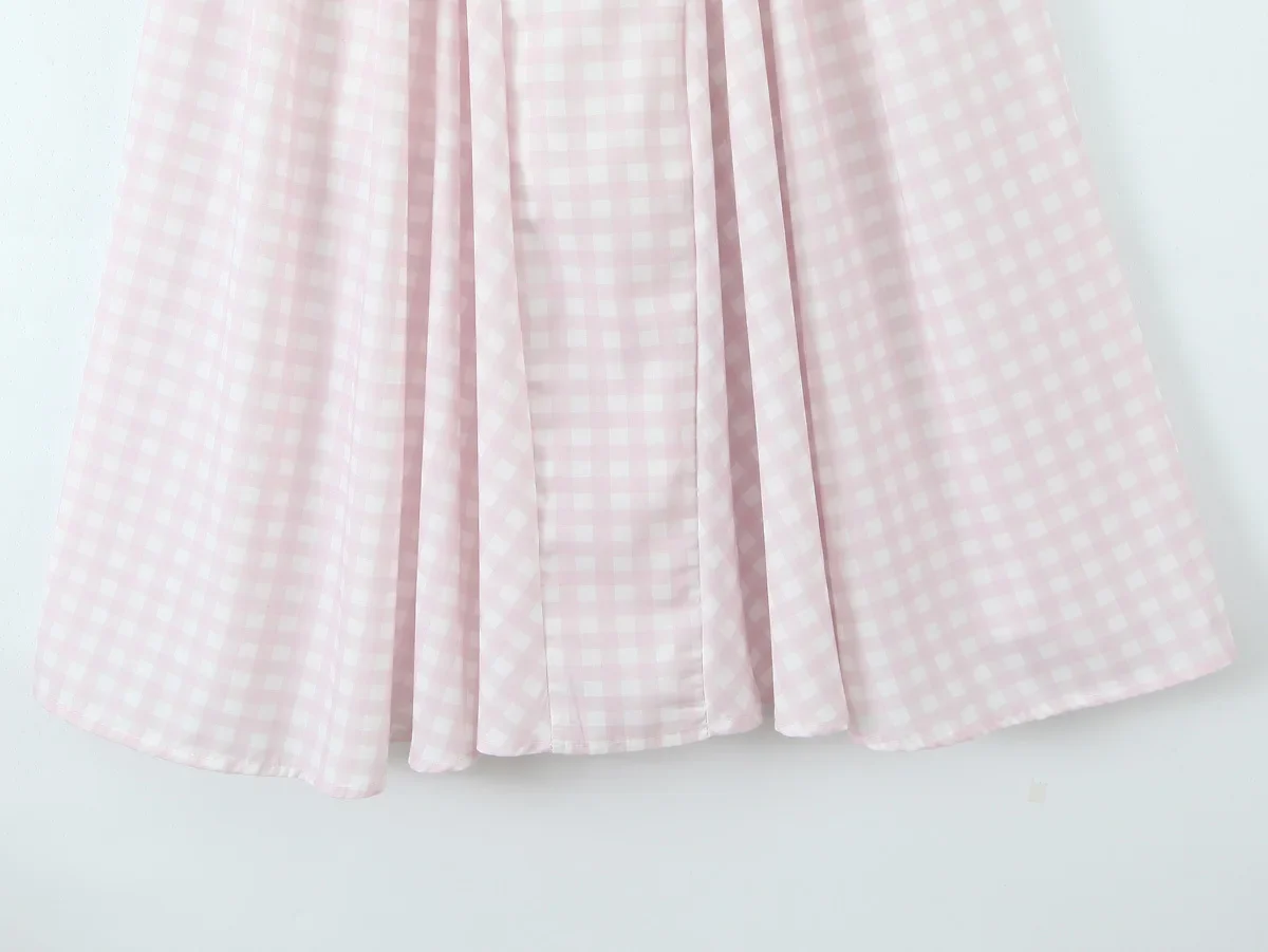 Cottagecore Picnic Gingham Dress