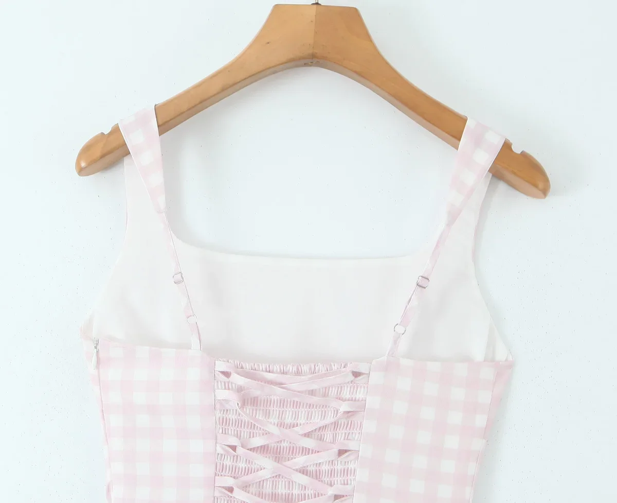 Cottagecore Picnic Gingham Dress
