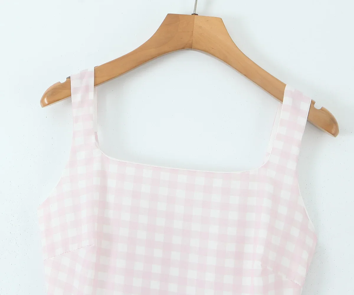 Cottagecore Picnic Gingham Dress