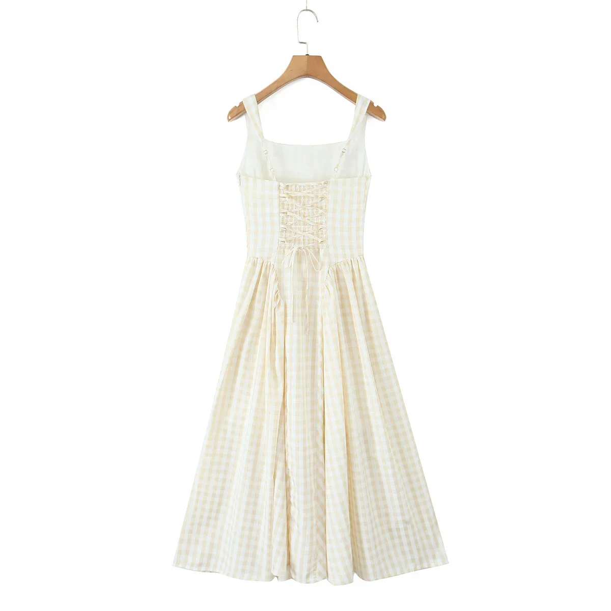 Cottagecore Picnic Gingham Dress