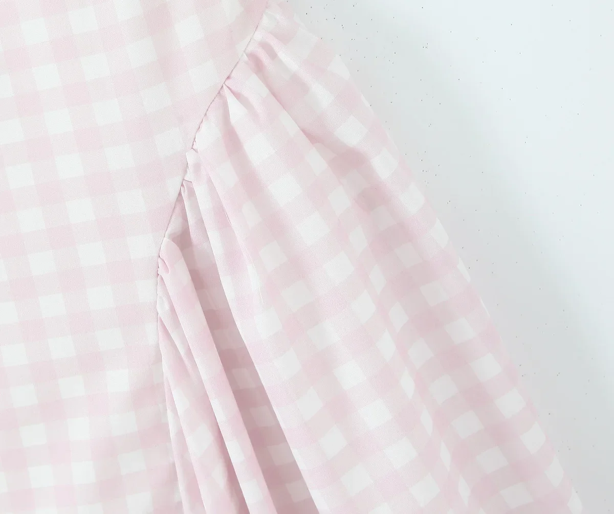 Cottagecore Picnic Gingham Dress