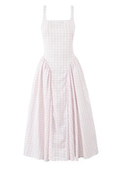 Cottagecore Picnic Gingham Dress