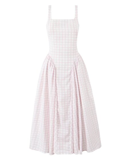 Cottagecore Picnic Gingham Dress