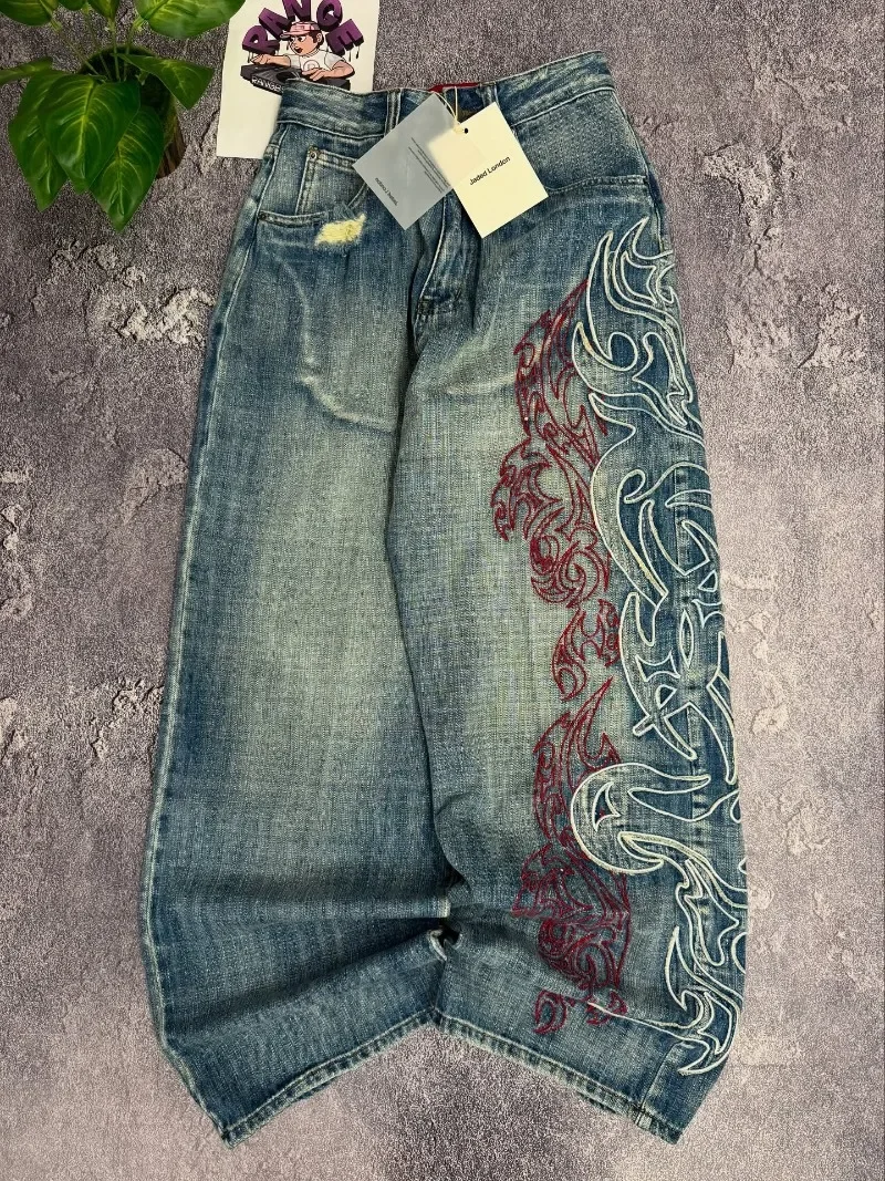 Y2K American Embroidery Baggy Jeans