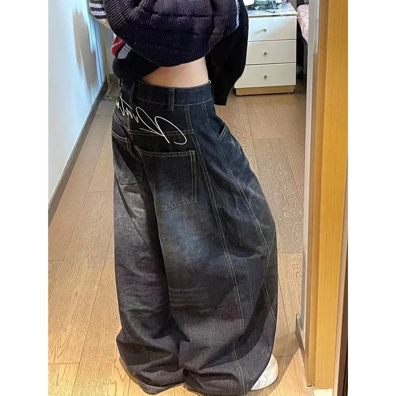 Black Vintage Design Hip Hop Jeans