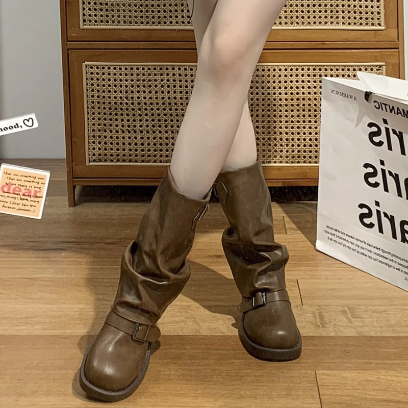 Mid Calf Heeled Boots