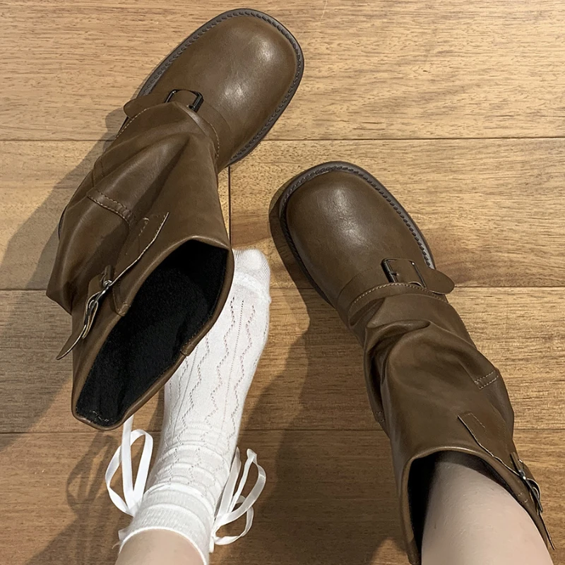 Mid Calf Heeled Boots