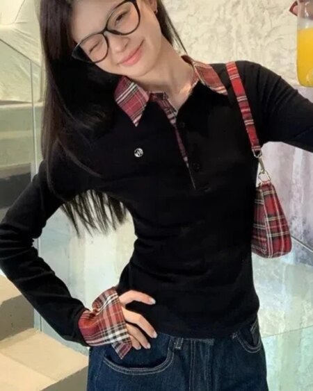 Alternative view of Ivy Plaid Collar Top