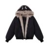 Fur Collar Hooded Coat