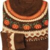 Round neck Halloween pumpkin pullover