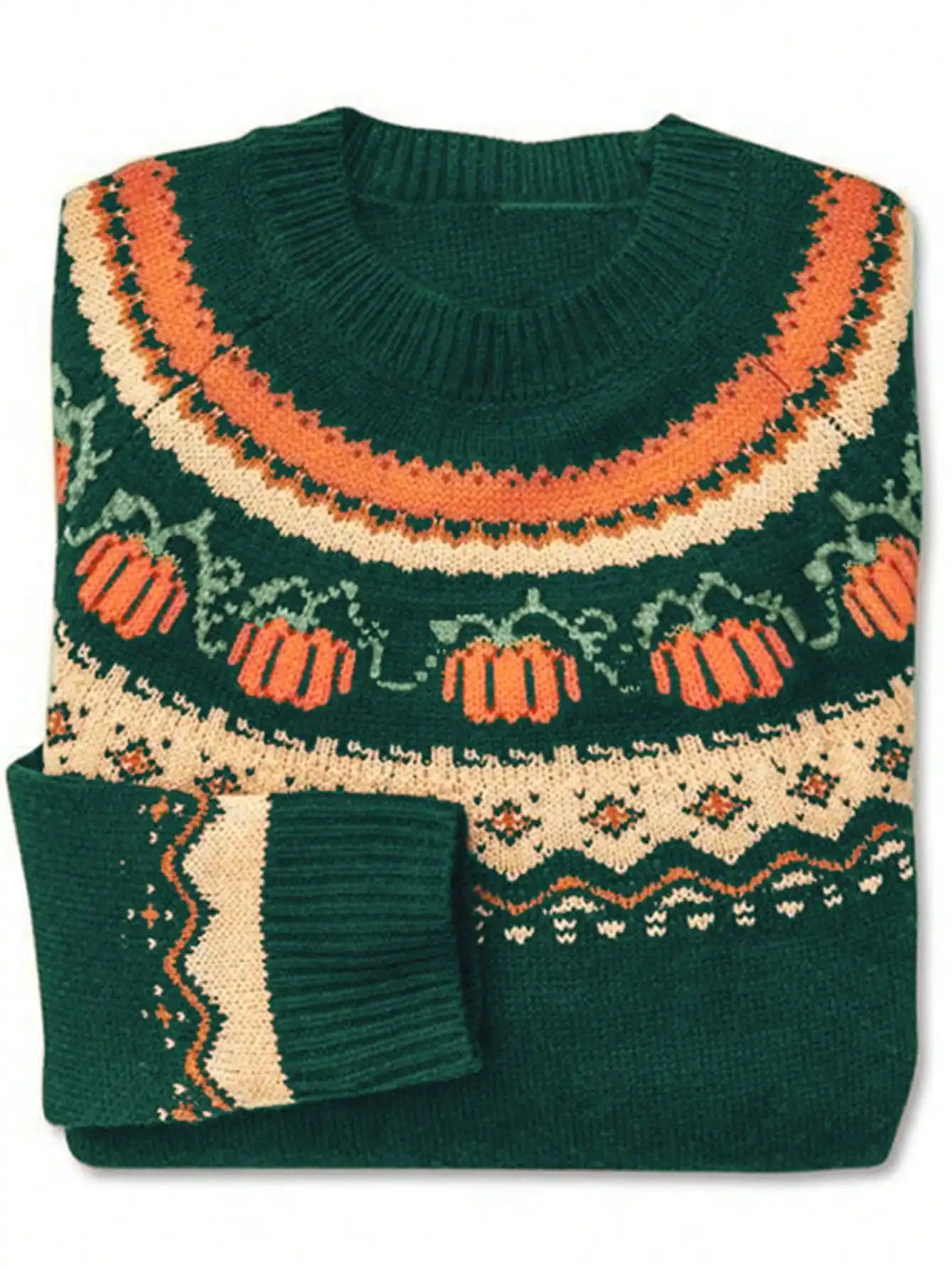 Round neck Halloween pumpkin pullover