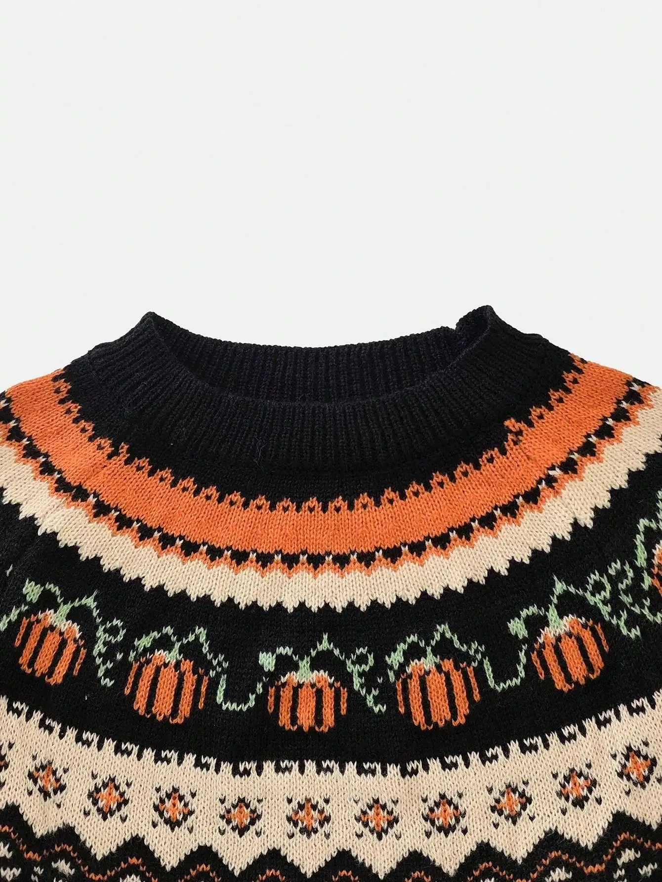 Round neck Halloween pumpkin pullover