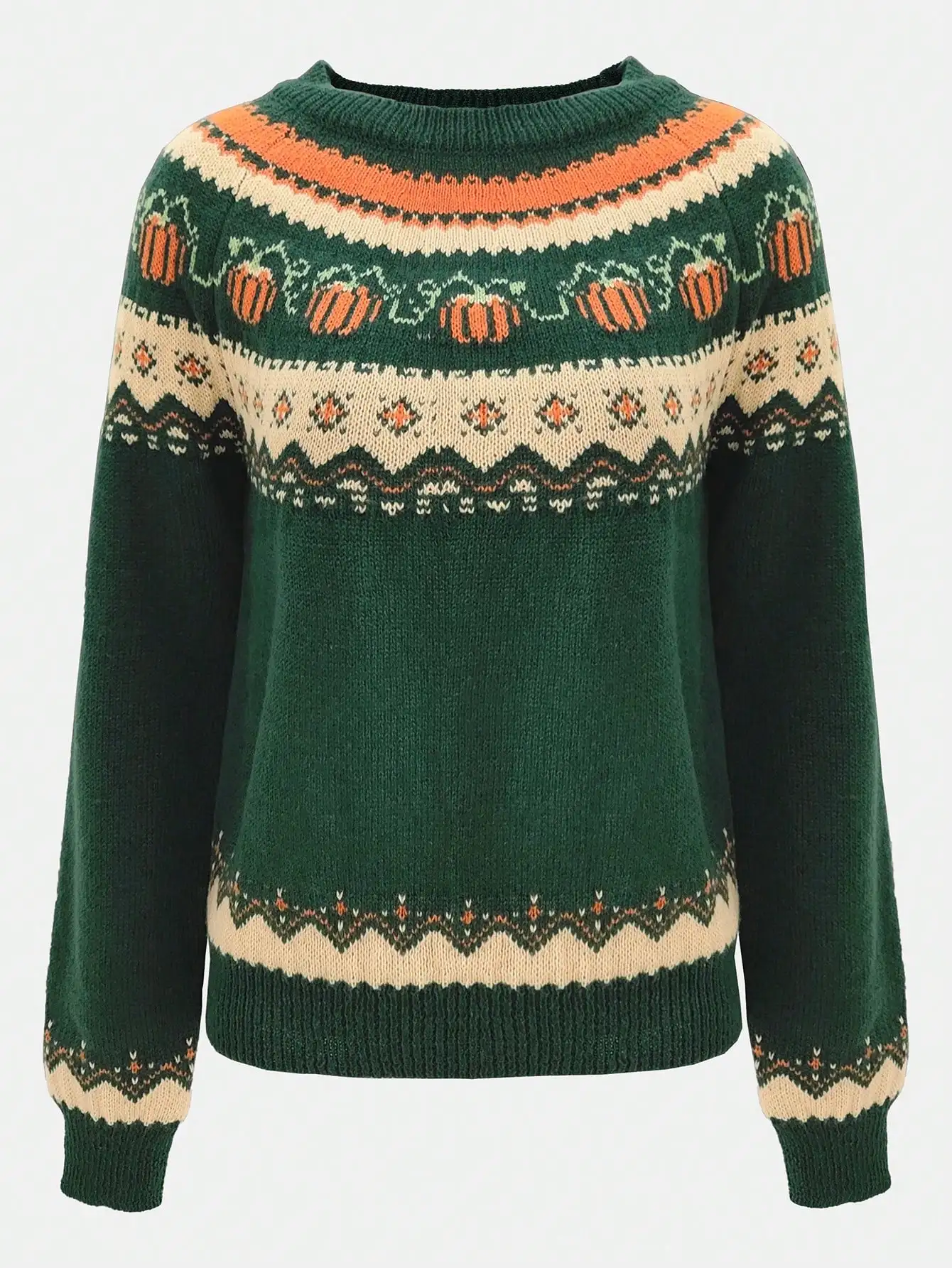 Round neck Halloween pumpkin pullover