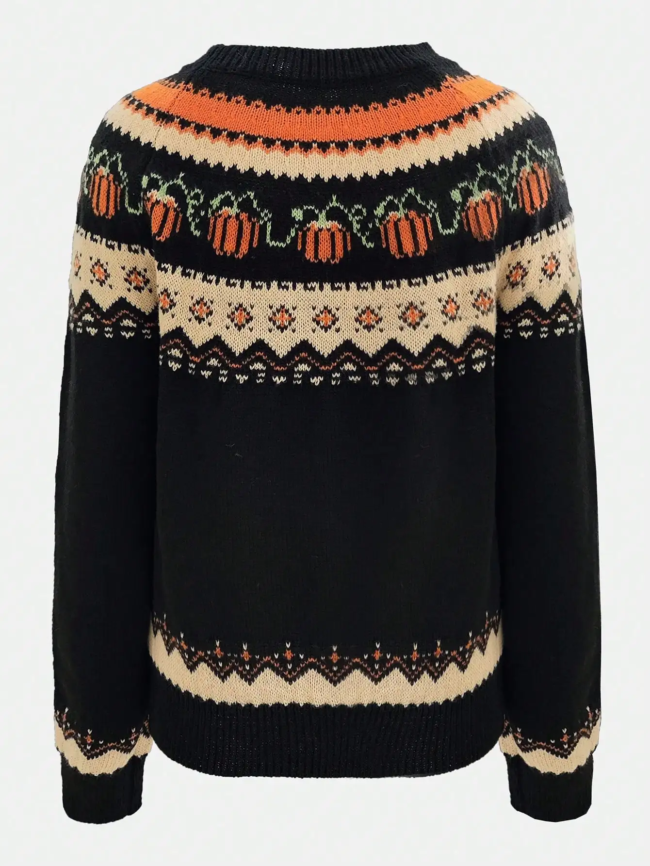 Round neck Halloween pumpkin pullover