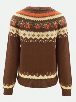 Alternative view of Round neck Halloween pumpkin  pullover