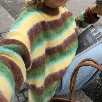 Colorful Striped Knit Sweater Colorful Striped Knit Sweater - Image 2