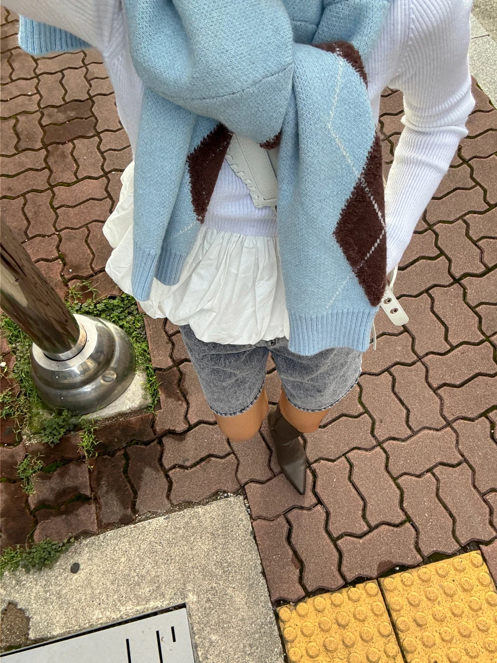 Hit Color Argyle Cardigan