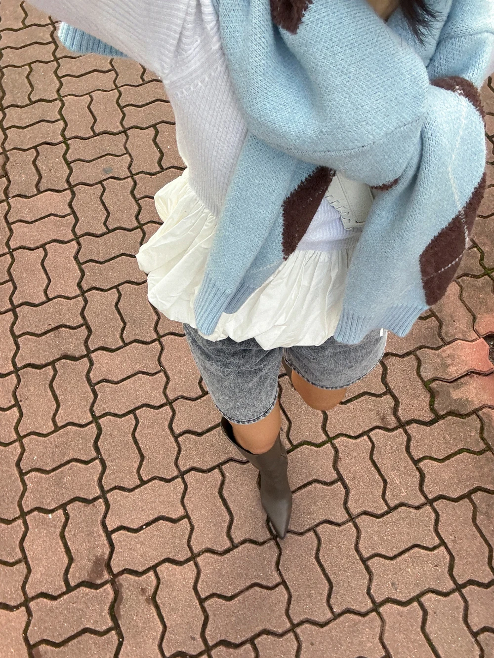 Hit Color Argyle Cardigan