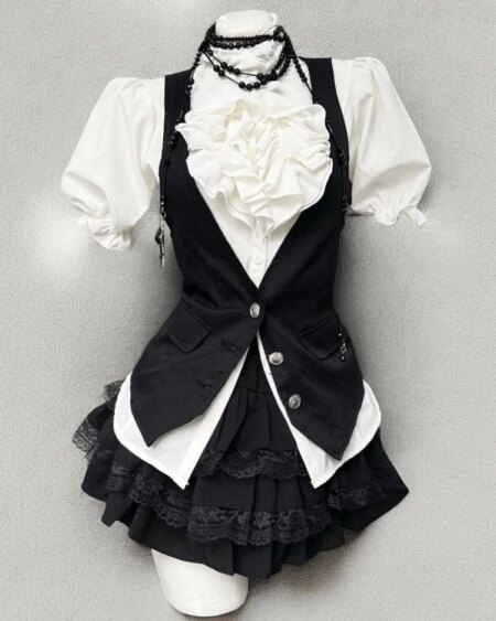 3-piece Harajuku Gothic Retro Chic set