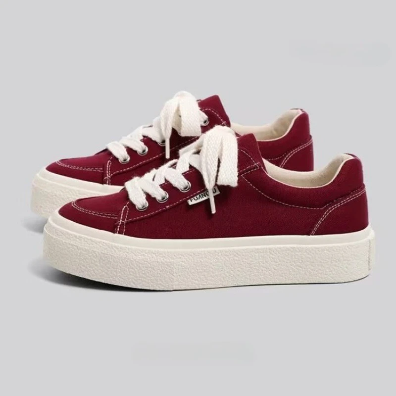 Red Vulcanize Casual Platform Sneakers