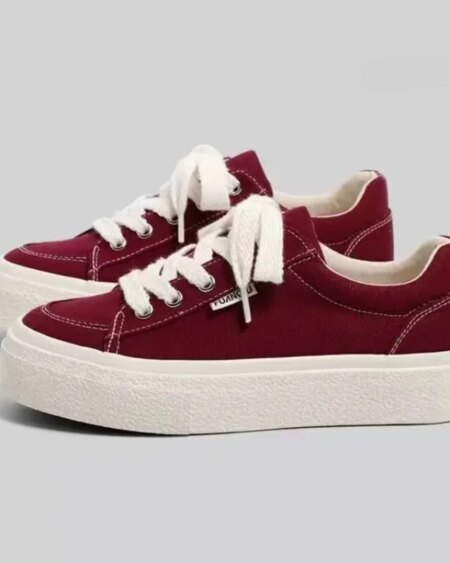 Red Vulcanize Casual Platform Sneakers
