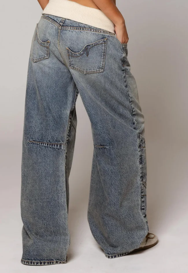 Retro Splicing Jeans