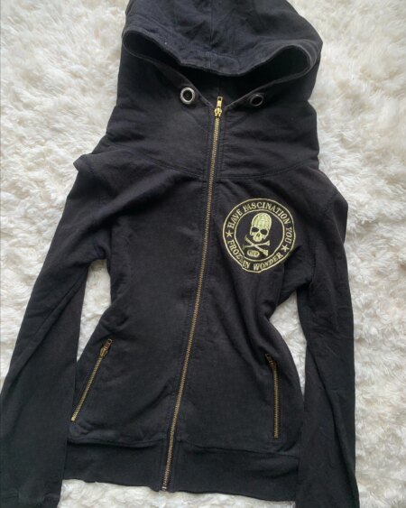 Alternative view of Y2K Retro Skull Zipper Hoodie
