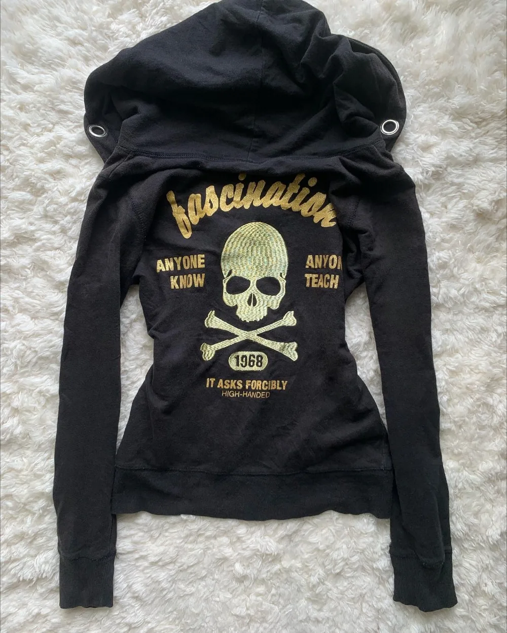 Y2K Retro Skull Zipper Hoodie