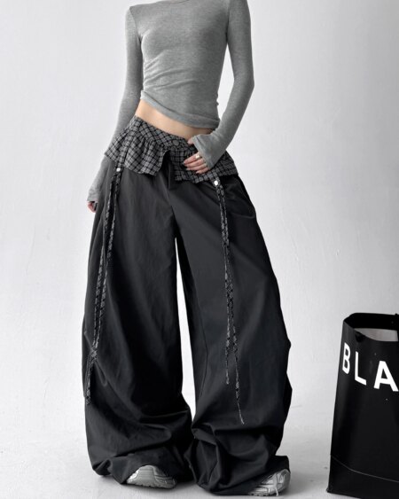 Alternative view of Black Gothic Oversize Parachute Pants